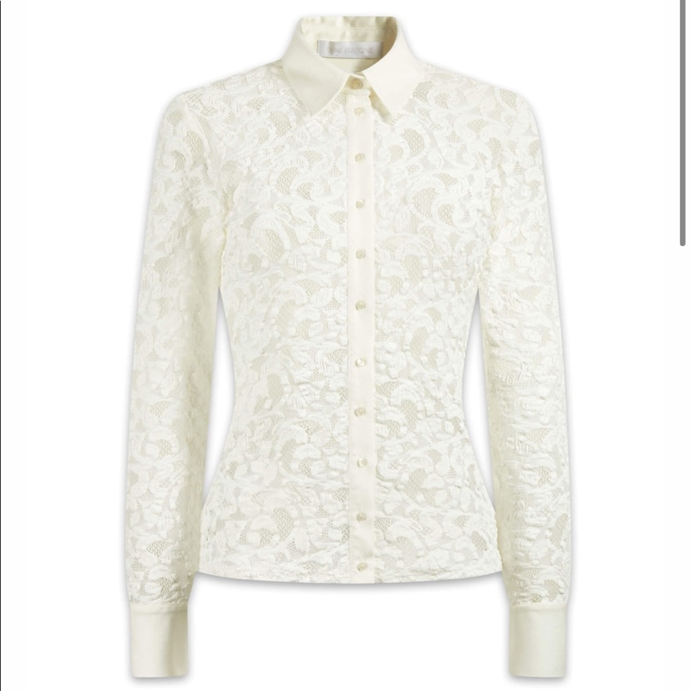 LONG SLEEVE LACE SHIRT WITH JERSEY